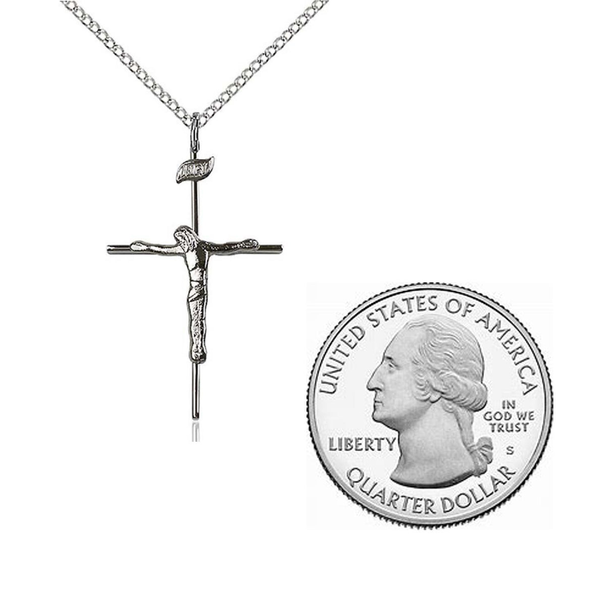 Sterling Silver High Polished Crucifix Pendant 0010SS