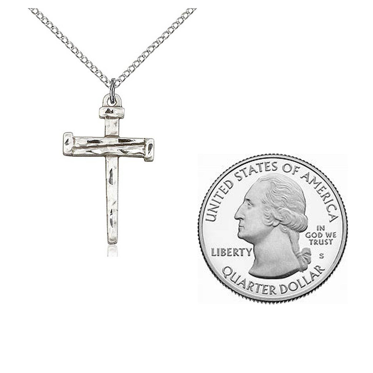 Sterling Silver Nail Cross Pendant 0013SS