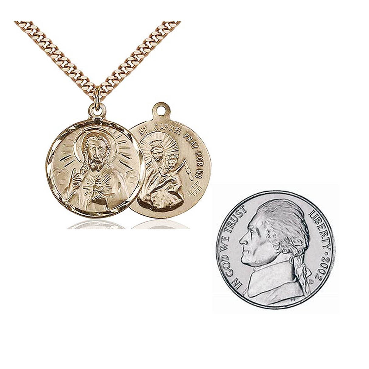 Gold Filled Scapular Medal on 24 inch chain 0017SGF