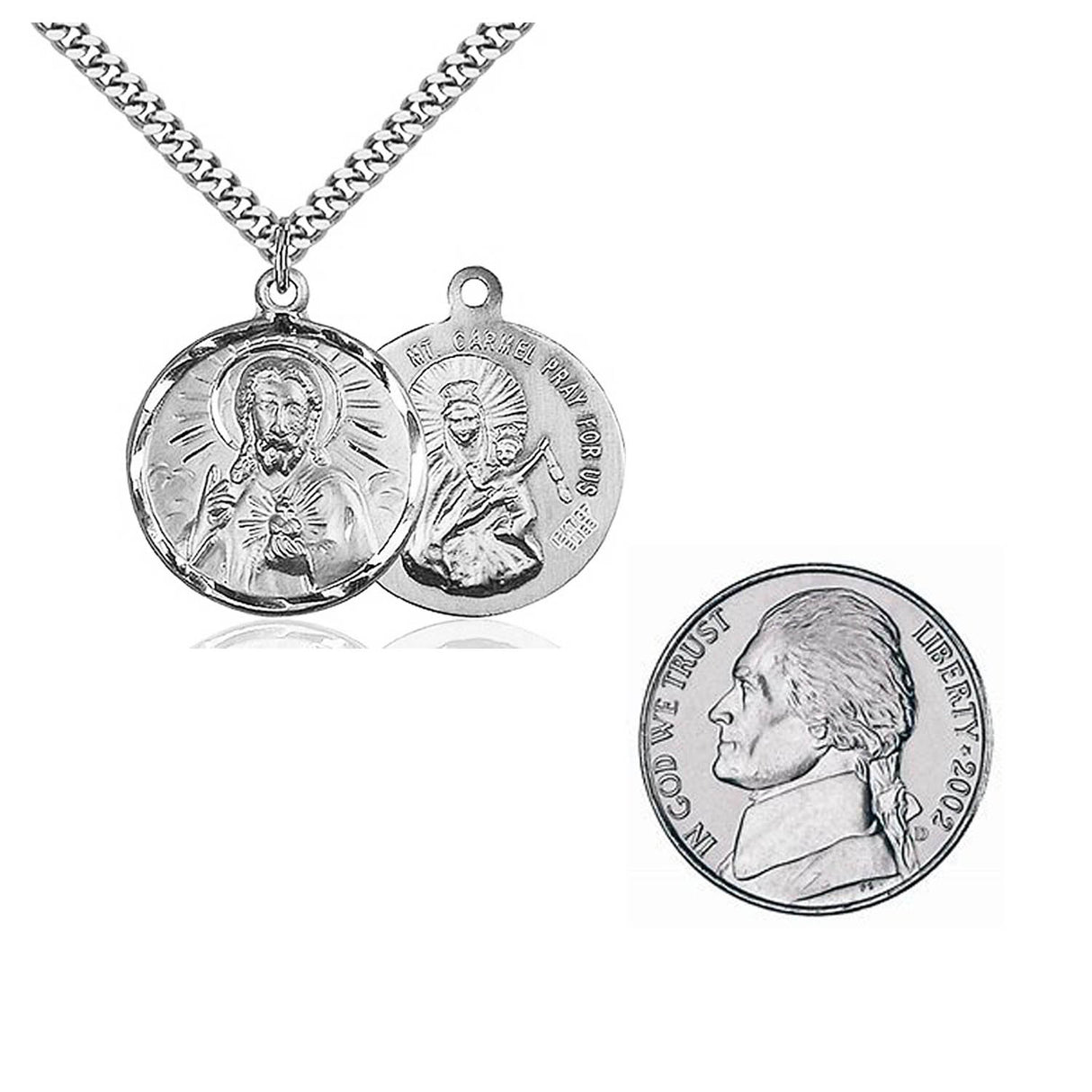 Scapular Medal with 24 inch Stainless Chain 0017SSS