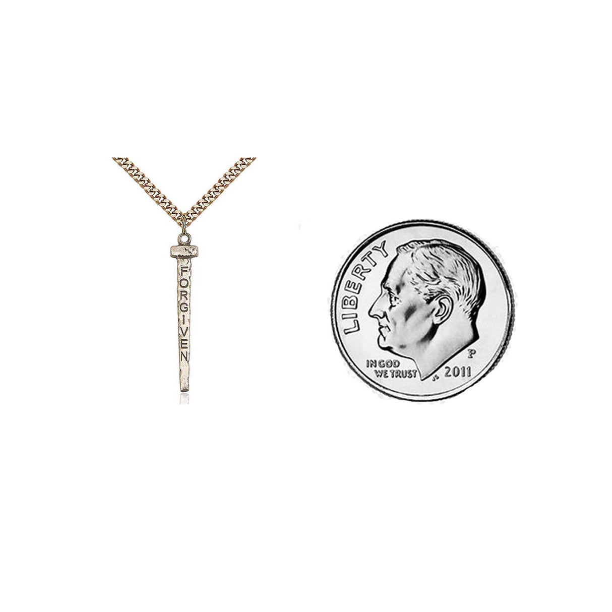 Gold Filled Forgiven Nail Pendant 0035GF24G