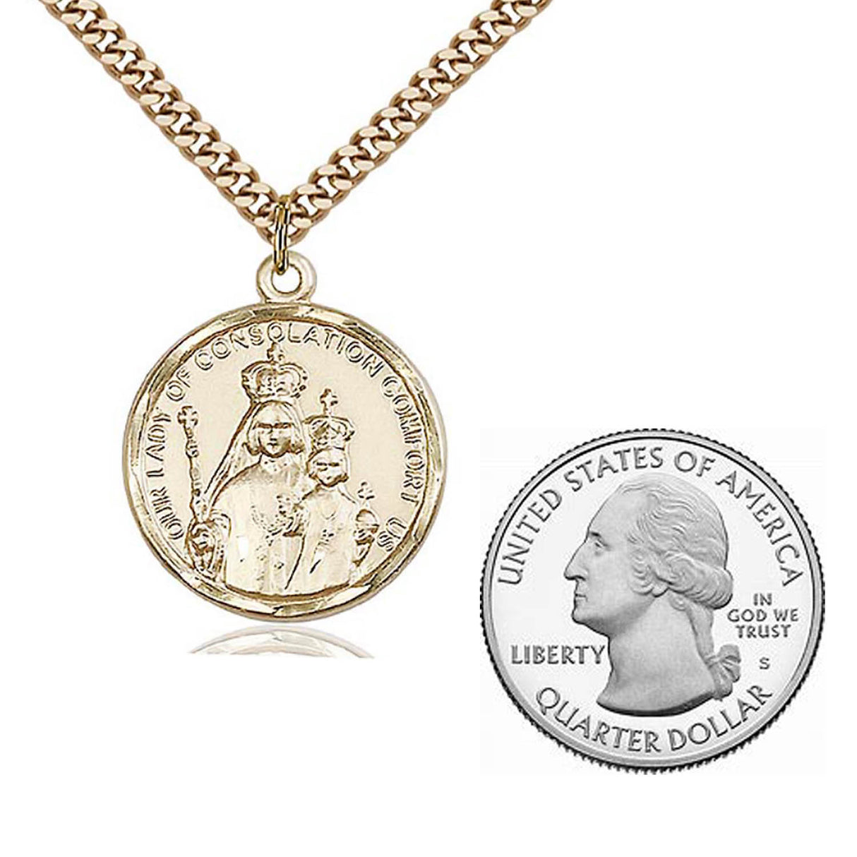 Gold Filled Our Lady of Consolation Pendant 0038GF24G