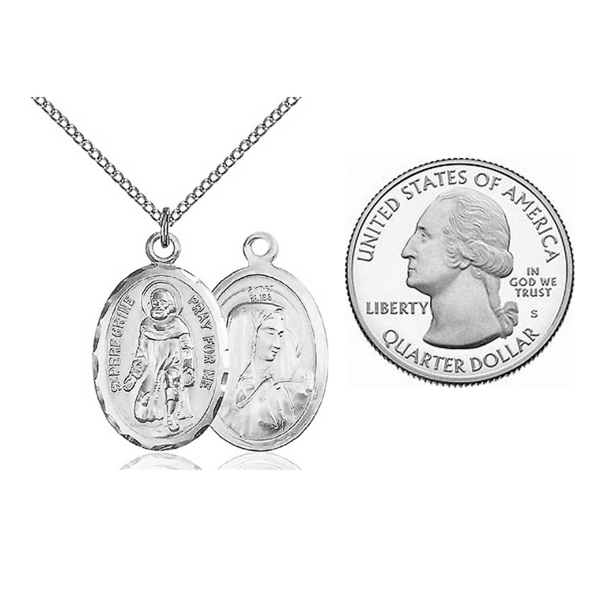 Sterling Silver St. Peregrine Pendant 0046PSS18SS