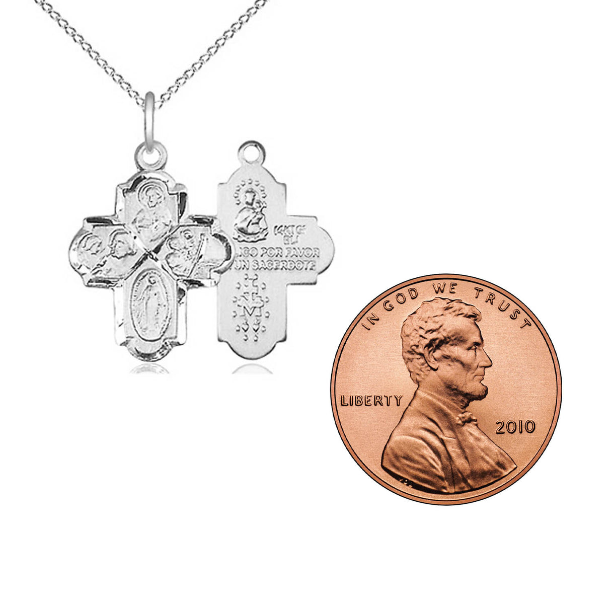 Sterling Silver 4-Way Pendant in Spanish 0047SPSS18SS
