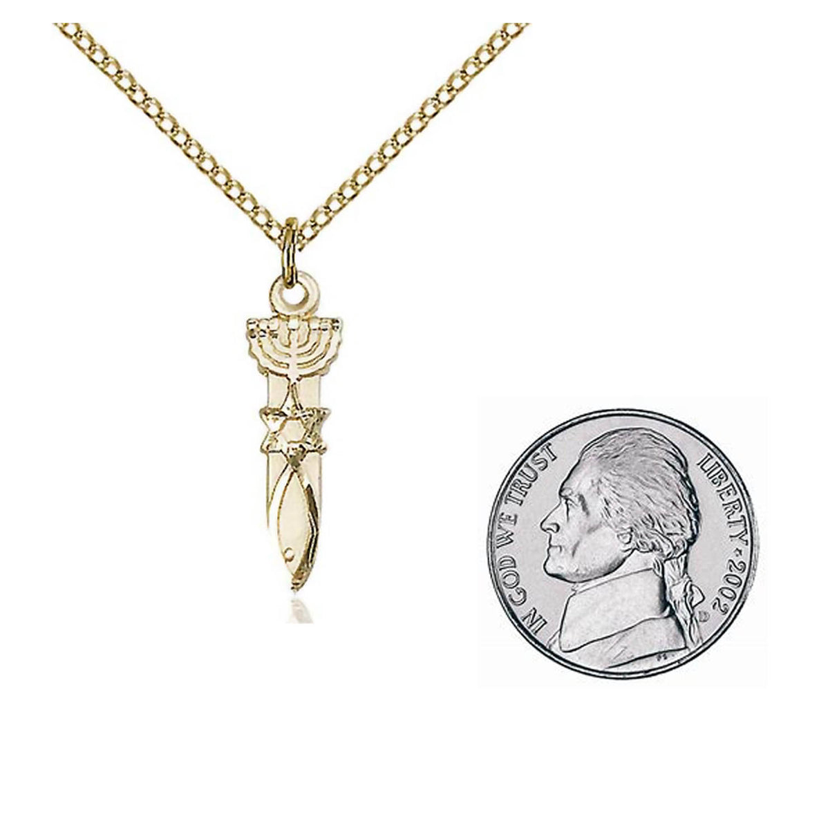 Gold Filled Menorah Star Fish Pendant 0061GF18GF