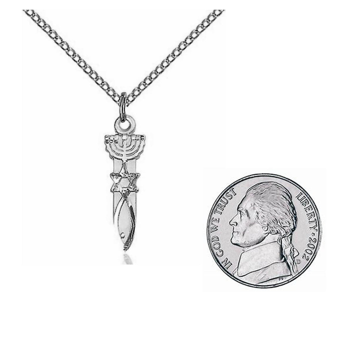 Sterling Silver Menorah Star Fish Pendant 0061SS/18SS