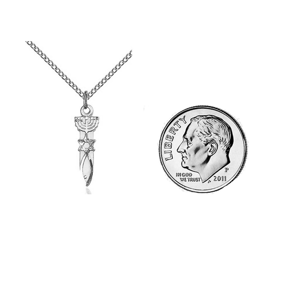 Sterling Silver Menorah Star Fish Pendant 0062SS18SS