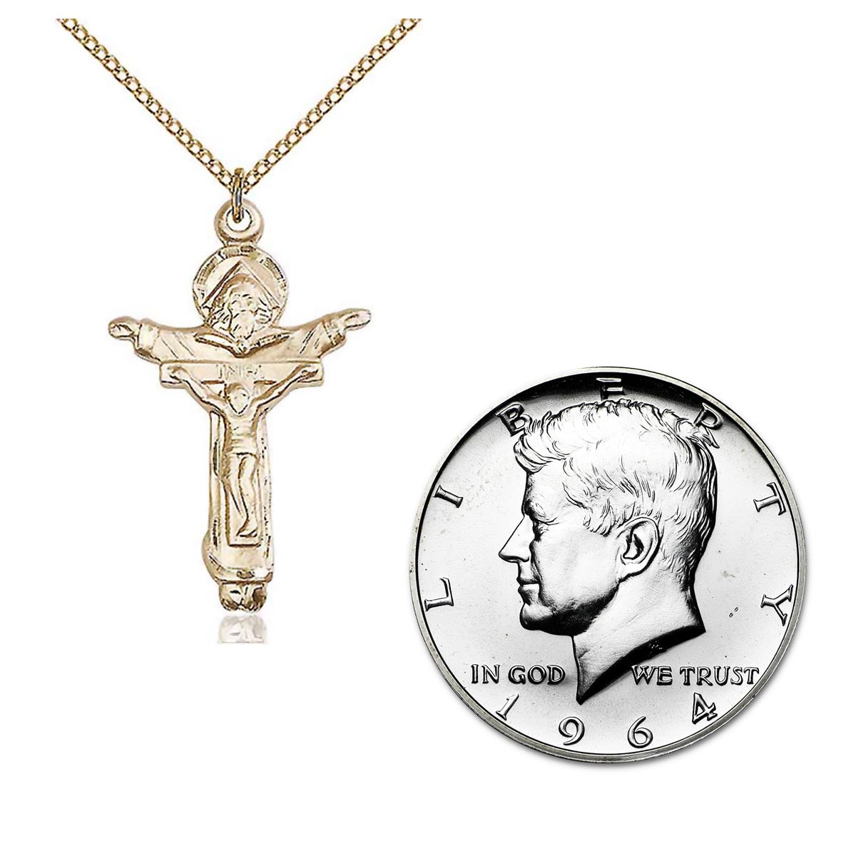 Gold Filled Trinity Crucifix Pendant 0065GF18GF