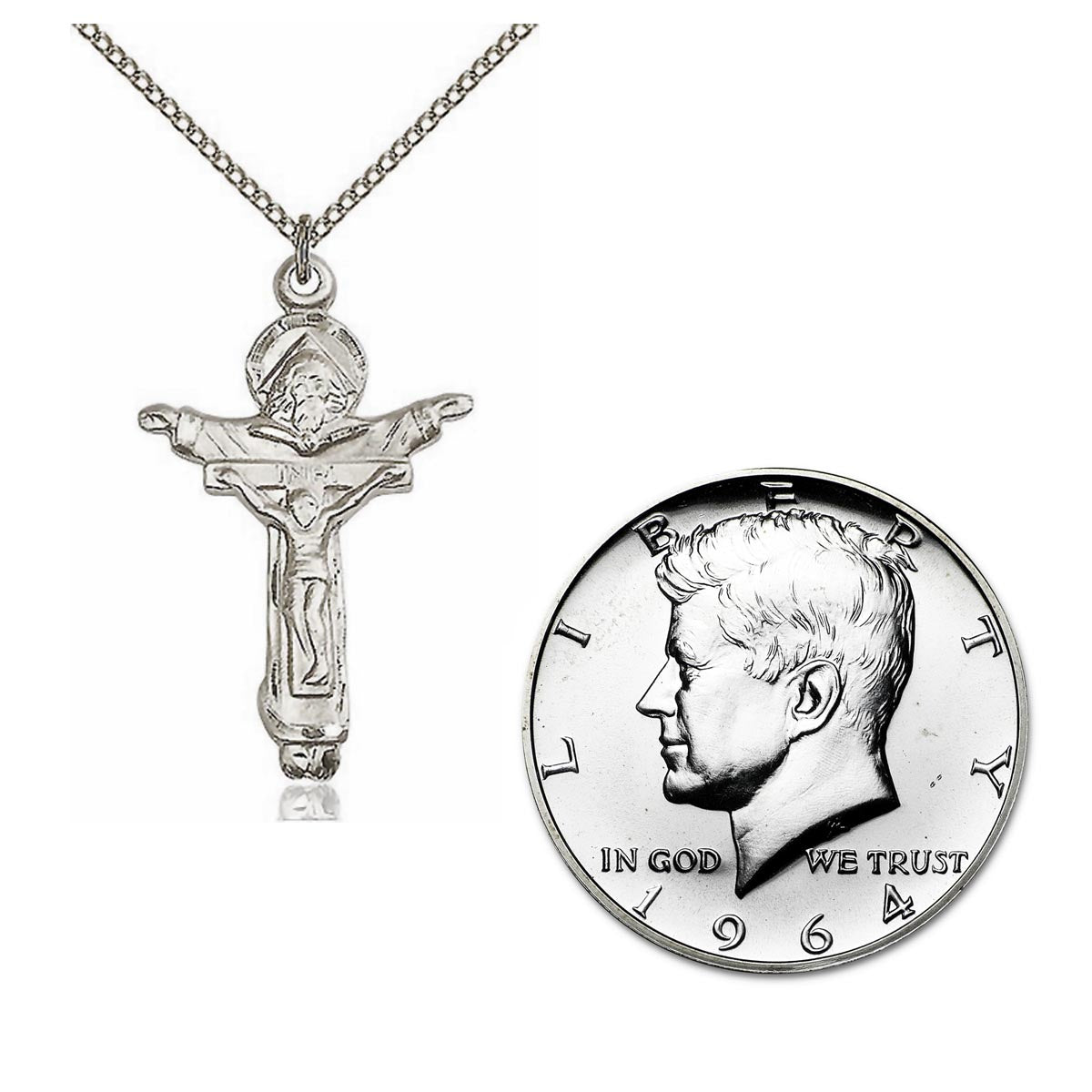 Sterling Silver Trinity Crucifix Pendant 0065SS18SS