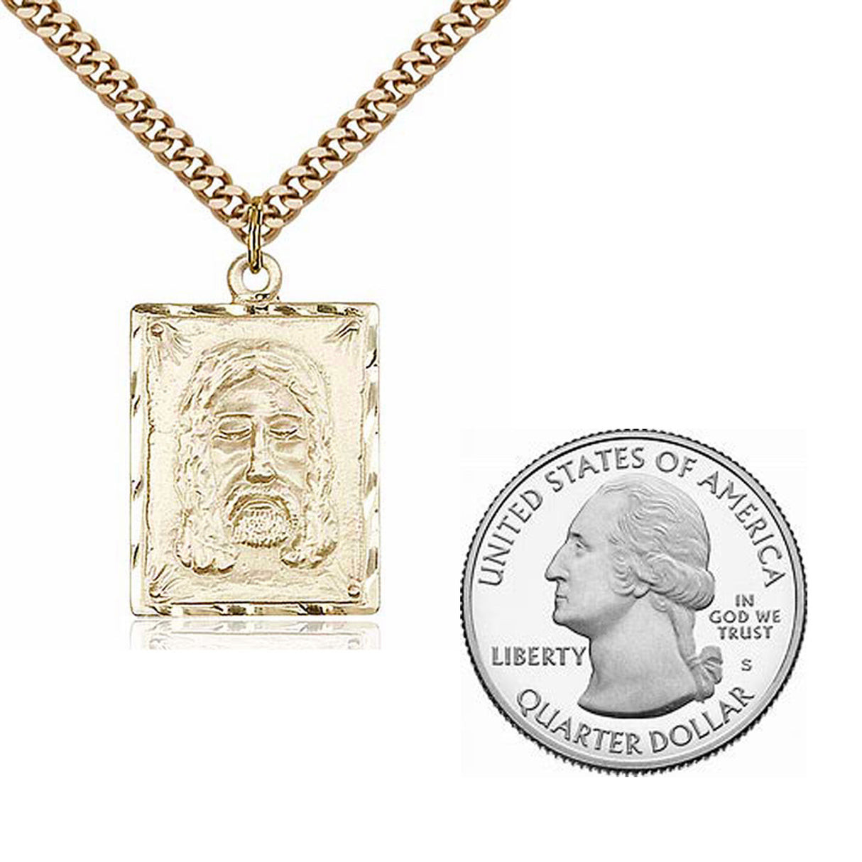 Gold Filled Holy Face Pendant 0075GF24G