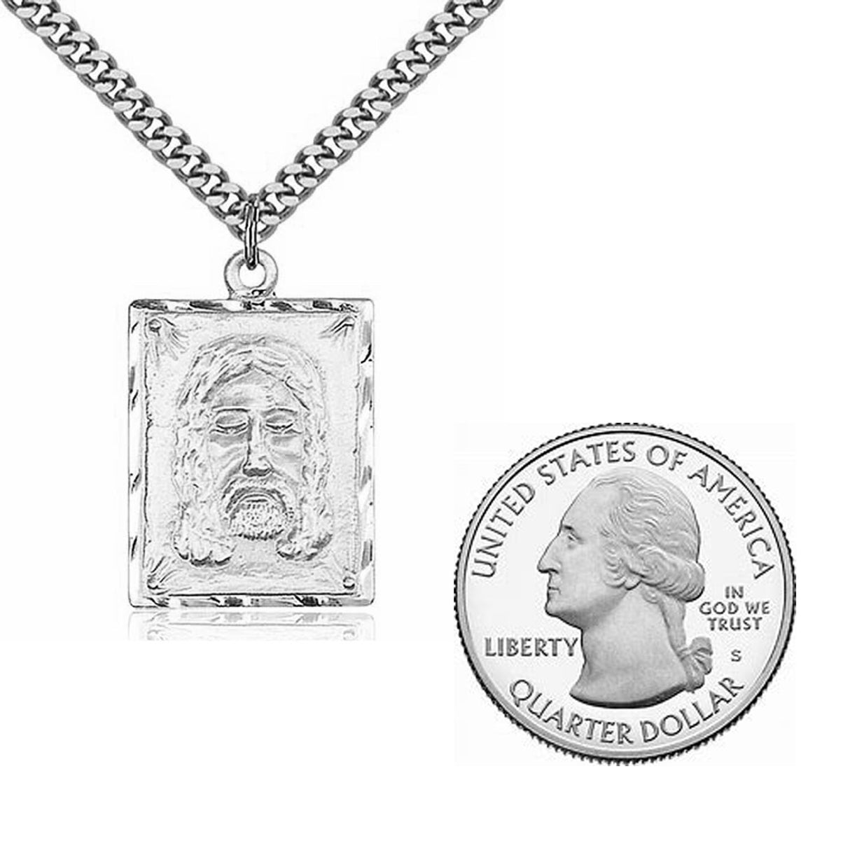 Sterling Silver Holy Face Pendant 0075SS24S