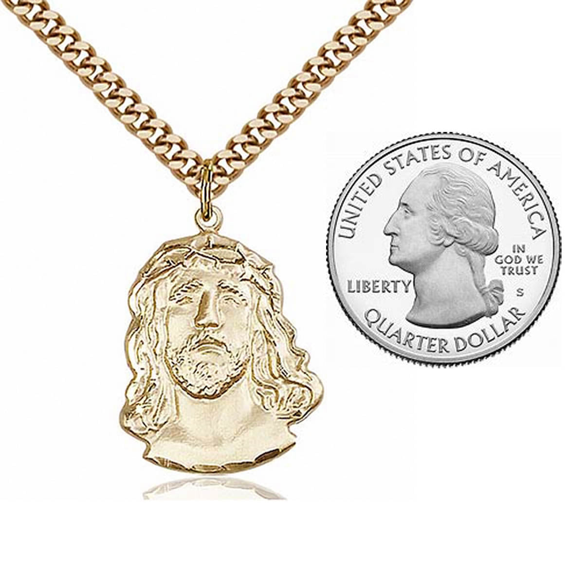 Gold Filled Mens Ecce Homo (Head of Christ) Pendant 0083GF_24G