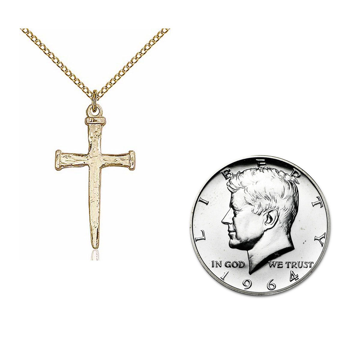 Gold Filled Nail Cross Pendant 0085GF/18GF