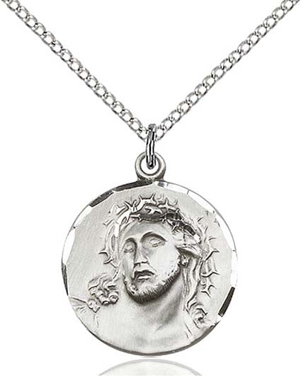 Sterling Silver Round Ecce Homo Pendant 0154SS/18SS