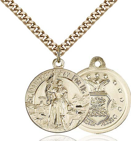 Gold Filled St. Joan of Arc Air Force Pendant