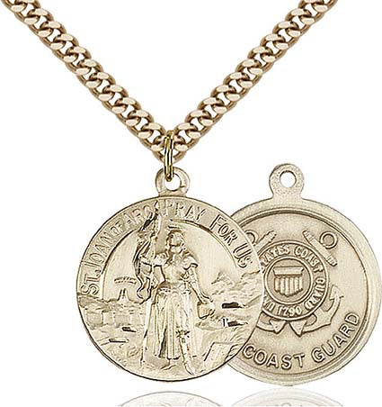 Gold Filled St. Joan of Arc Coast Guard Pendant