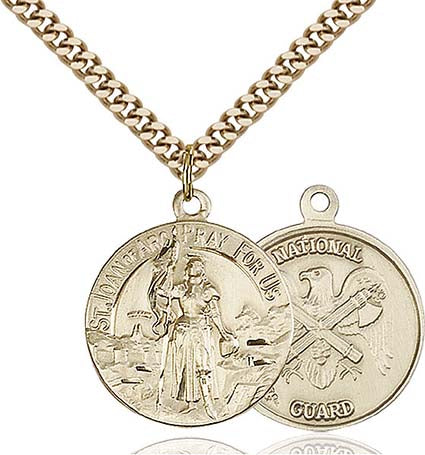 Gold Filled St. Joan of Arc National Guard Pendant
