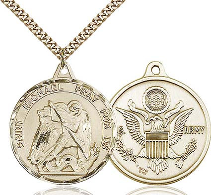Gold Filled St. Michael Pendant for the Army