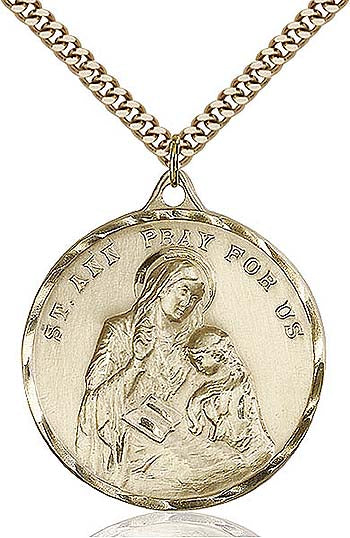 Extra Large Gold Filled St. Ann Pendant - 0203A