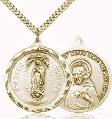 Gold Filled Our Lady of Guadalupe Pendant for Men - 0203FGF/24G