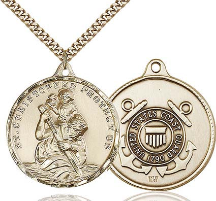 Gold Filled Gold St. Christopher / Coast Guard Medal
