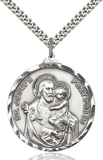 Sterling Silver St. Joseph Pendant 0203KSS/24S