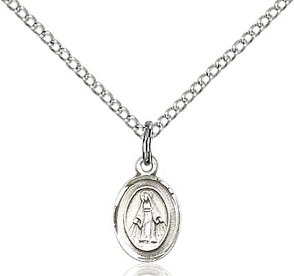 Sterling Silver Miraculous Medal Child Necklace 0205PLSS/18SS