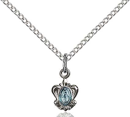 Sterling Silver Baby Blue Miraculous Pendant 0211SS/18SS