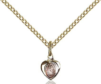Gold Filled Miraculous Pendant inside Heart 0217PGF/18GF