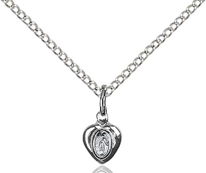Sterling Silver Miraculous Heart Pendant 0217PLSS/18SS