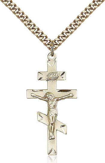 Gold Filled St. Andrew Orthodox Crucifix Pendant 0249GF/24G