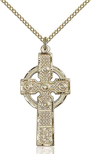 Gold Filled Celtic Kilklispeen Cross Pendant - Medium