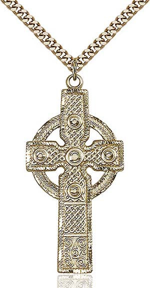 Gold Filled Celtic Kilklispeen Cross Pendant - Large 0253GF/24G