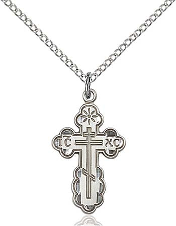 Sterling Silver St. Olga Orthodox Cross Pendant 0256SS/18SS