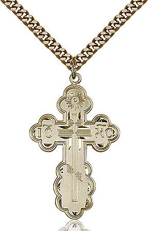 Gold Filled Orthodox St. Olga Cross Pendant - Large