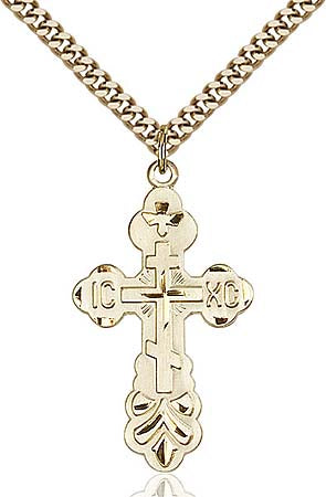 Gold Filled Russian Orthodox Cross Pendant 0260GF/24G