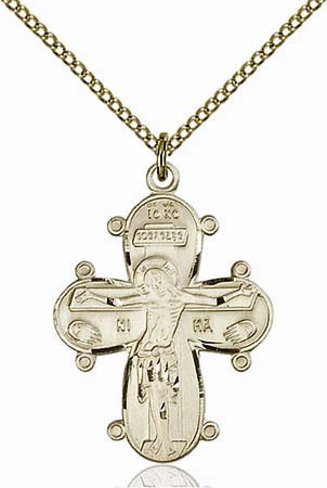 Gold Filled Christine Orthodox Crucifix Pendant 0264GF/18GF