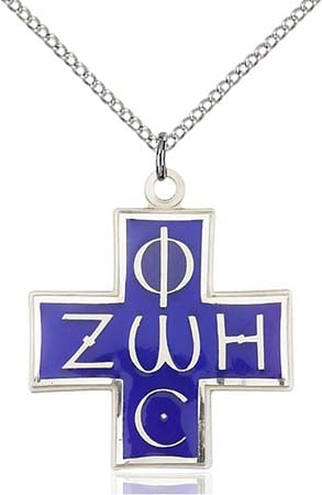 Sterling Silver Light & Life Pendant with Blue Epoxy 0270ESS/18SS