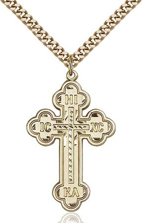 Gold Filled Russian Orthodox Cross Pendant 0274GF