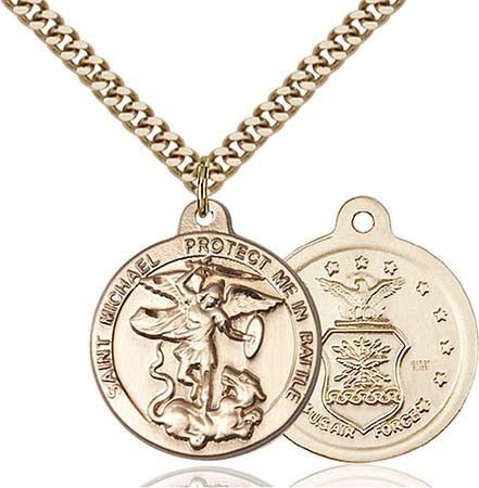 Gold Filled St. Michael the Archangel AIr Force Pendant