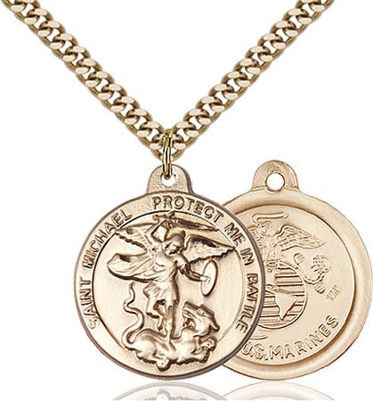 Gold Filled St. Michael the Archangel Marine Pendant 0344GF4