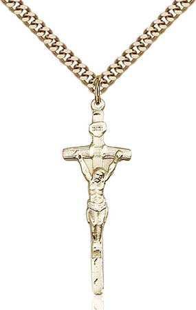 Gold Filled Papal Crucifix Pendant 0564GF/24G