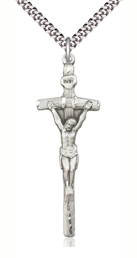 Large Sterling Silver Papal Crucifix Pendant 0565SS/24S