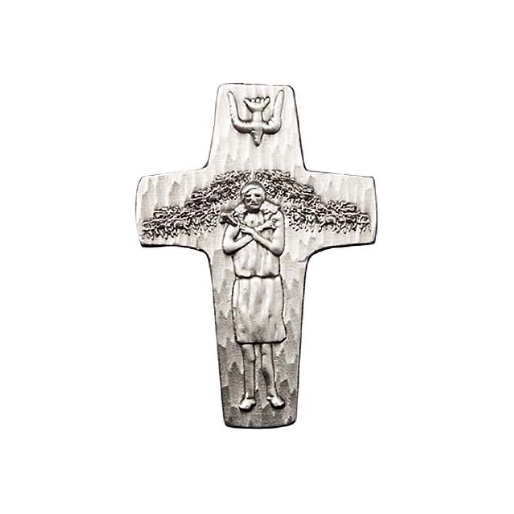Pewter Pope Francis Papal Cross Visor Clip 0566V