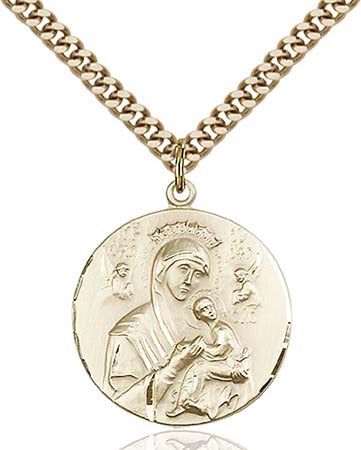 Gold Filled Our Lady of Perpetual Help Pendant - 0567