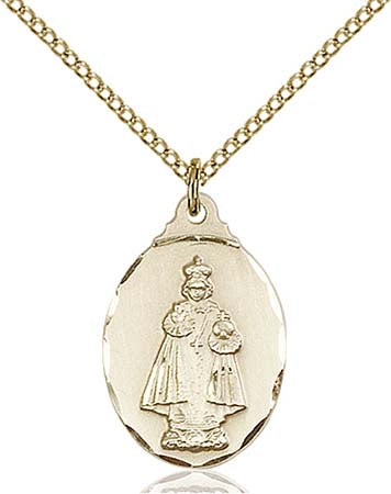 Gold Filled Infant of Prague Pendant - Oval 0599IGF/18GF