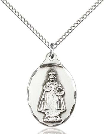 Sterling Silver Oval Infant of Prague Pendant 0599ISS/18SS