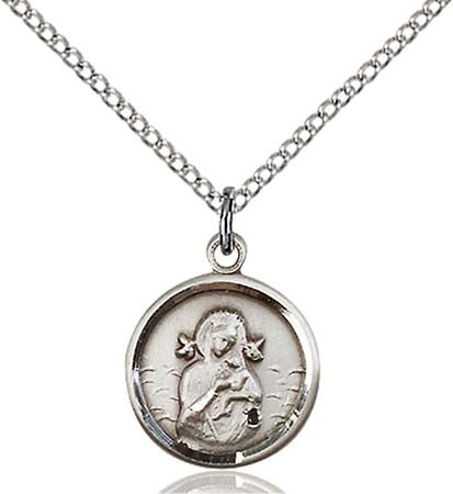 Sterling Silver Round Our Lady of Perpetual Help Pendant 0601HSS/18SS