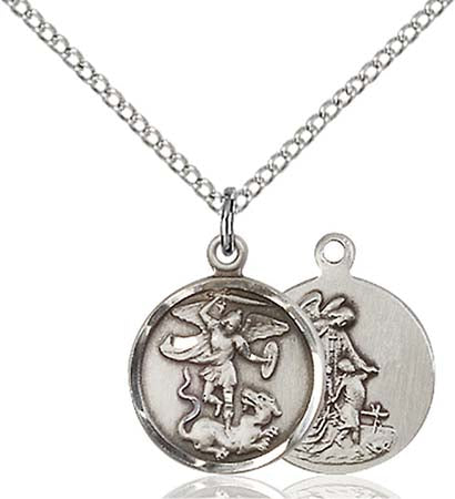 Sterling Silver St. Michael the Archangel/ Guardian Angel Pendant