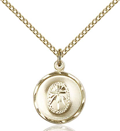 Gold Filled Round Cross Center Pendant 0601YGF/18GF